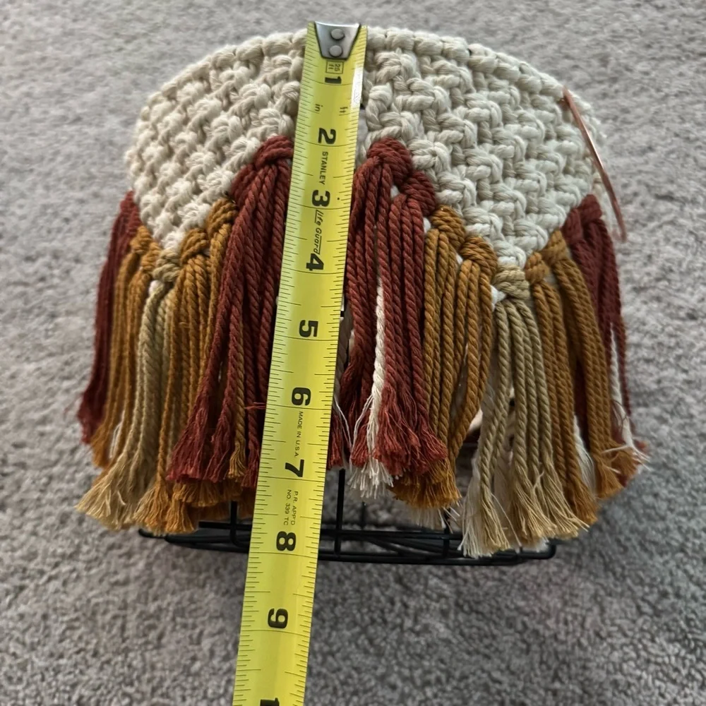 Boho Macrame Wire Basket‎ Plant Holder Storage Decor